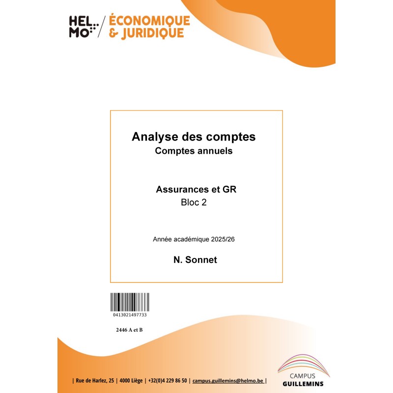 2446A Analyse des comptes Comptes annuels BAC2 Assurances 2025-26