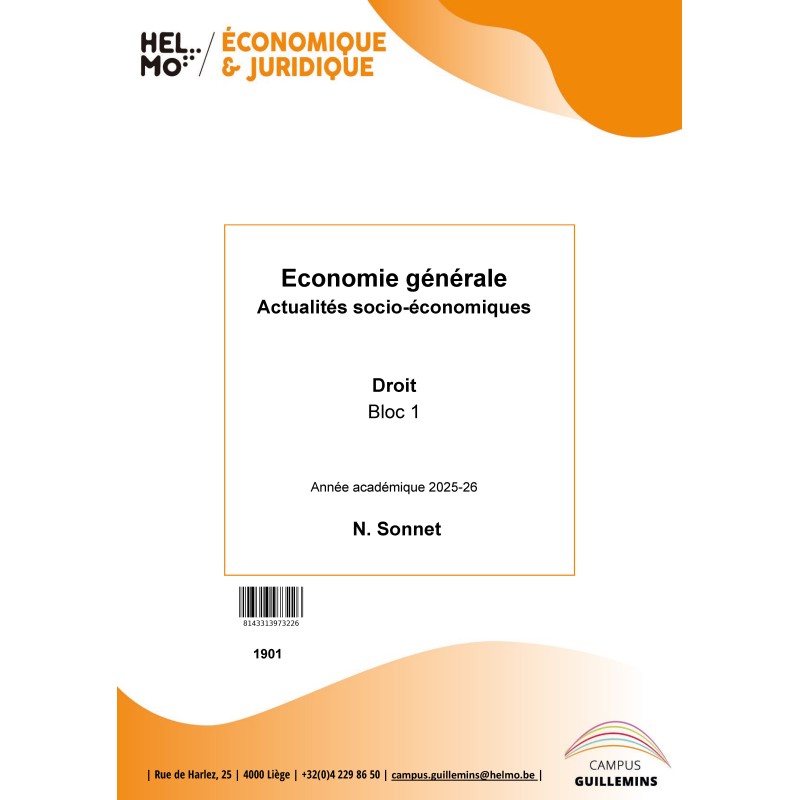 1901 Economie générale: Actualités socio-économiques DROIT