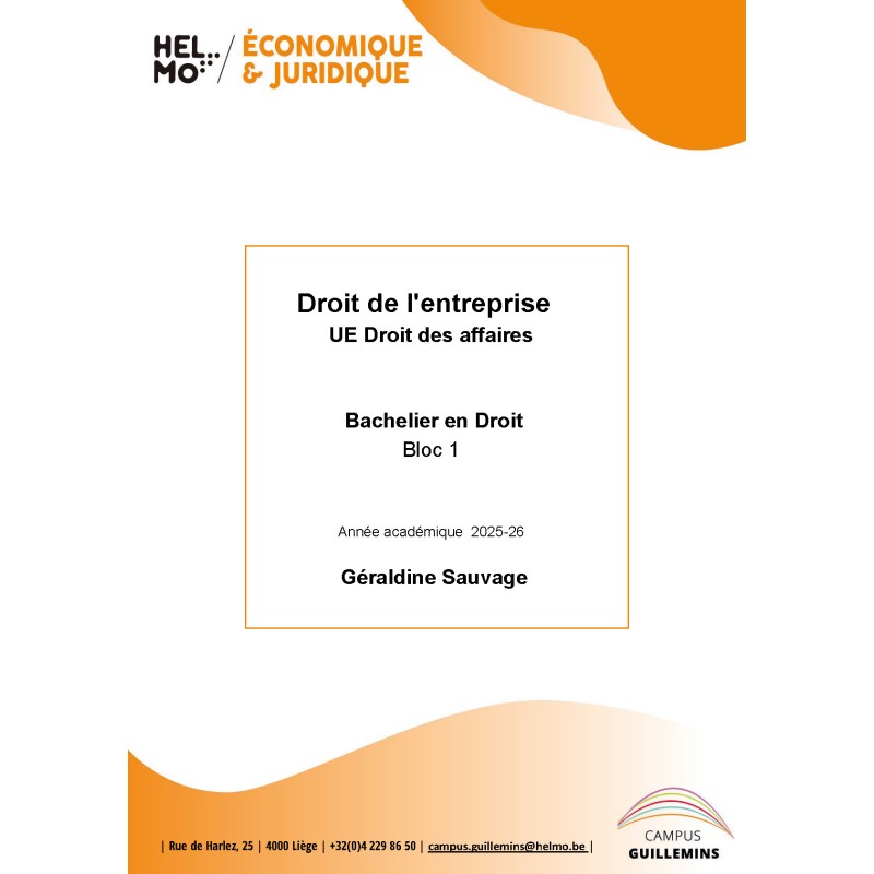 1802 Droit de l'entreprise UE droit des affaires